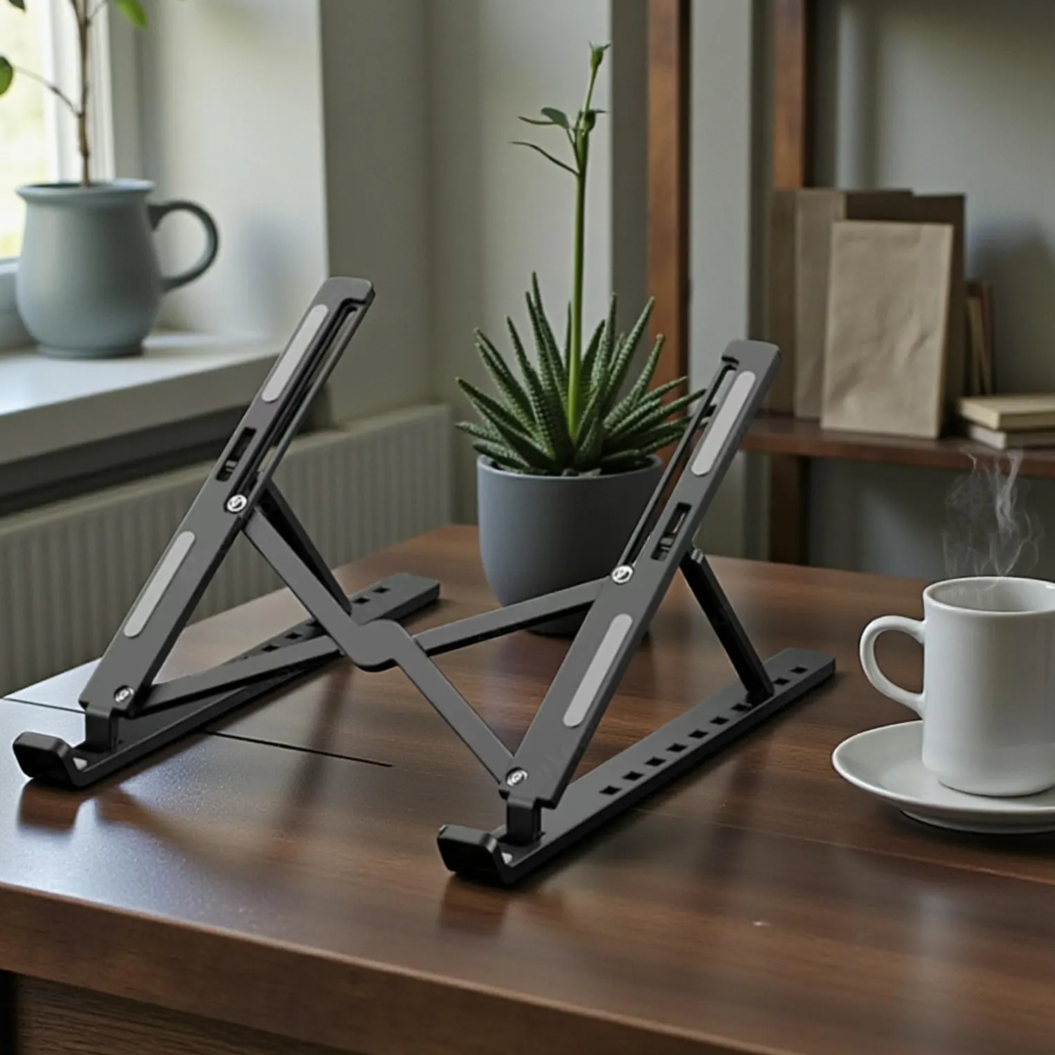 Adjustable Foldable Device Riser Multi‑Angle Portable Tablet Laptop Holder