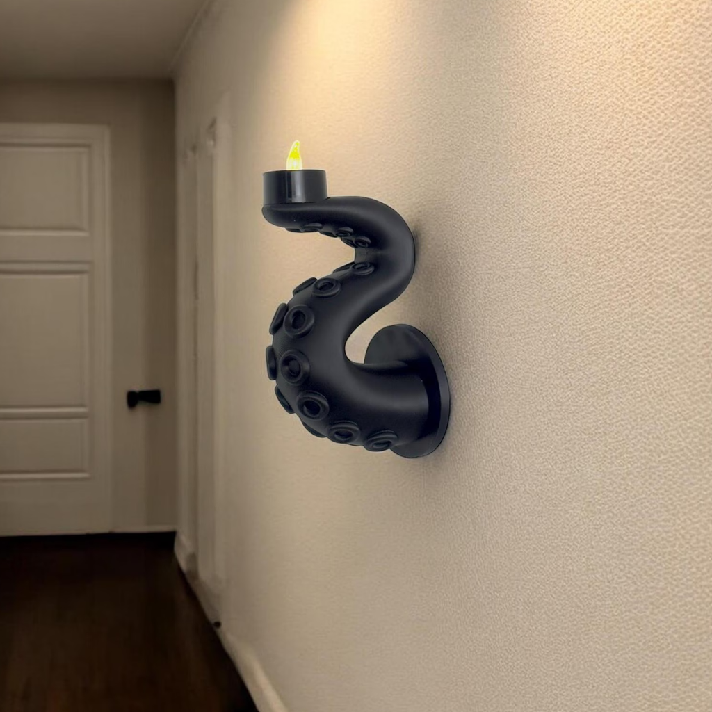 Kraken Tentacle Wall Candle Sconce Spooky Fantasy Wall Decor Lamp