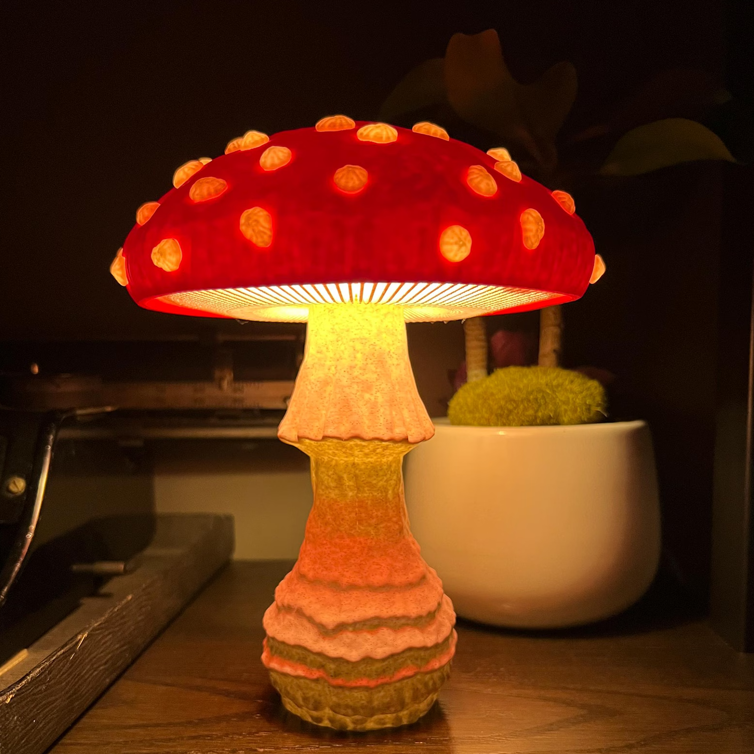 Whimsical Mushroom Table Night Light Aesthetic Cottagecore Ambient Lamp